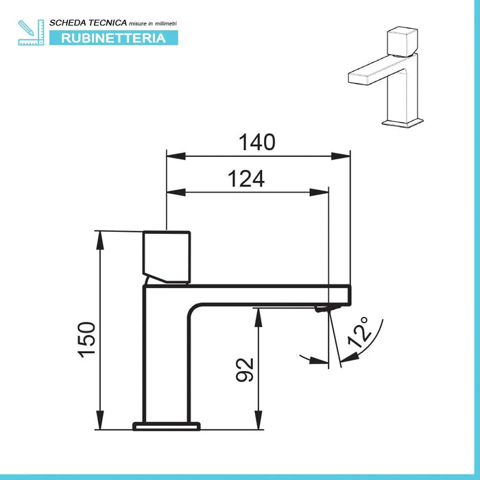 Set miscelatori lavabo e bidet senza leva cromato lucido  Torre