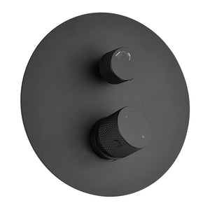 Set miscelatori nero opaco lavabo bidet e doccia con leve zigrinata Gemini