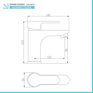 Set miscelatori nero opaco lavabo bidet e doccia incasso con deviatore Paco