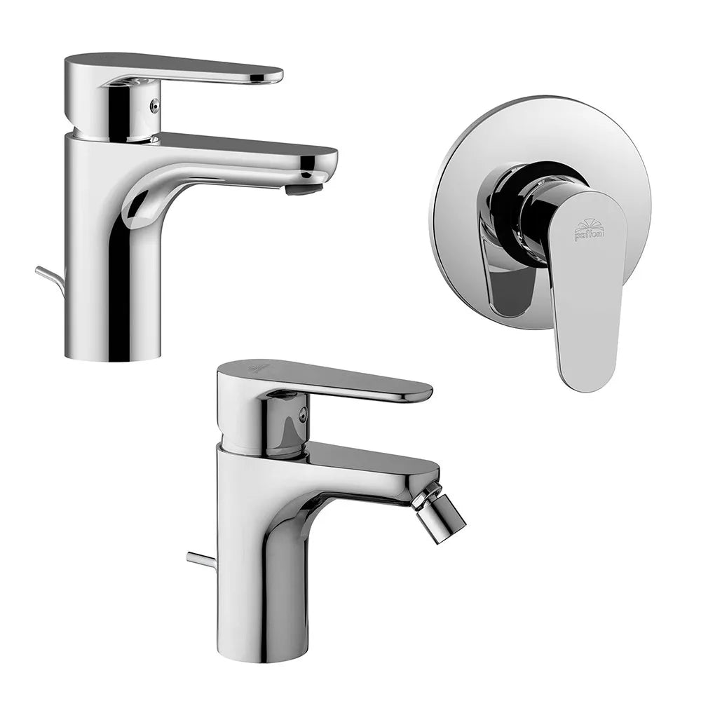 Set miscelatori Paffoni Green lavabo bidet e doccia incasso in ottone