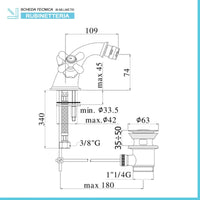 Set miscelatori Paffoni Iris lavabo bidet e gruppo vasca con scarico incluso
