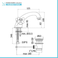 Set miscelatori Paffoni Iris lavabo bidet e gruppo vasca con scarico incluso