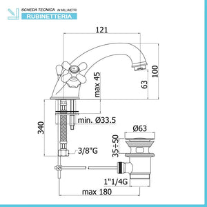 Set miscelatori Paffoni Iris lavabo bidet e gruppo vasca con scarico incluso