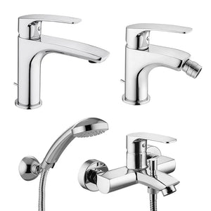Set miscelatori Paffoni Lime lavabo bidet vasca con duplex e kit doccia