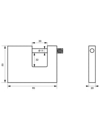 Set due lucchetti Land in acciaio, rettangolari 90mm, stessa chiave, 6 chiavi - THIRARD