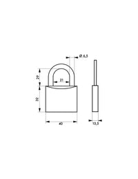 Set di 4 Lucchetti Maxium color 40mm, arco acciaio temprato, nero, alluminio, 2 chiavi/lucchetto - THIRARD