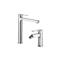 Paffoni coppia miscelatori lavabo alto e bidet senza scarico cromato mod. Ringo