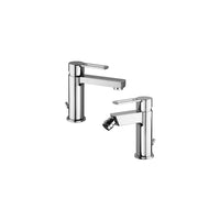 Paffoni coppia miscelatori lavabo e bidet scarico automatico cromato mod. Ringo