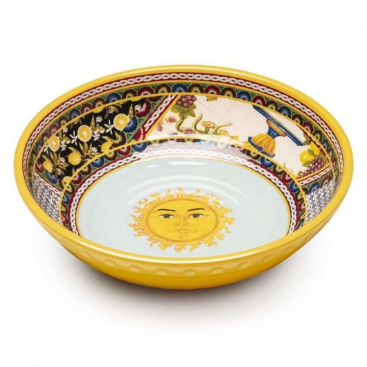 Set piatti completo 18 pezzi in melamina Santa Rosalia (6 piatti fondi + 6 piatti piani + 6 piatti dolce)