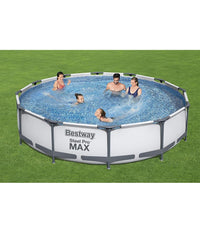 Set Piscina Fuori Terra Rotonda Steel Pro Max 366x76cm 6473lt Pompa Filtro 56416         