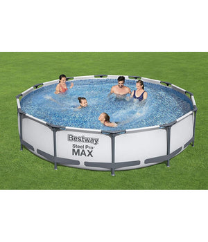 Set Piscina Fuori Terra Rotonda Steel Pro Max 366x76cm 6473lt Pompa Filtro 56416         