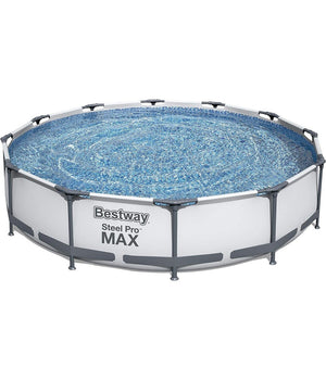 Set Piscina Fuori Terra Rotonda Steel Pro Max 366x76cm 6473lt Pompa Filtro 56416         