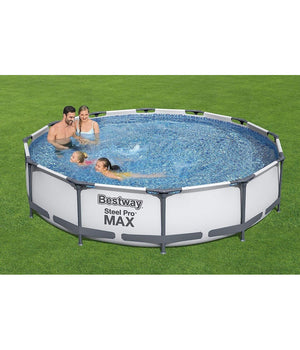Set Piscina Fuori Terra Rotonda Steel Pro Max 366x76cm 6473lt Pompa Filtro 56416         