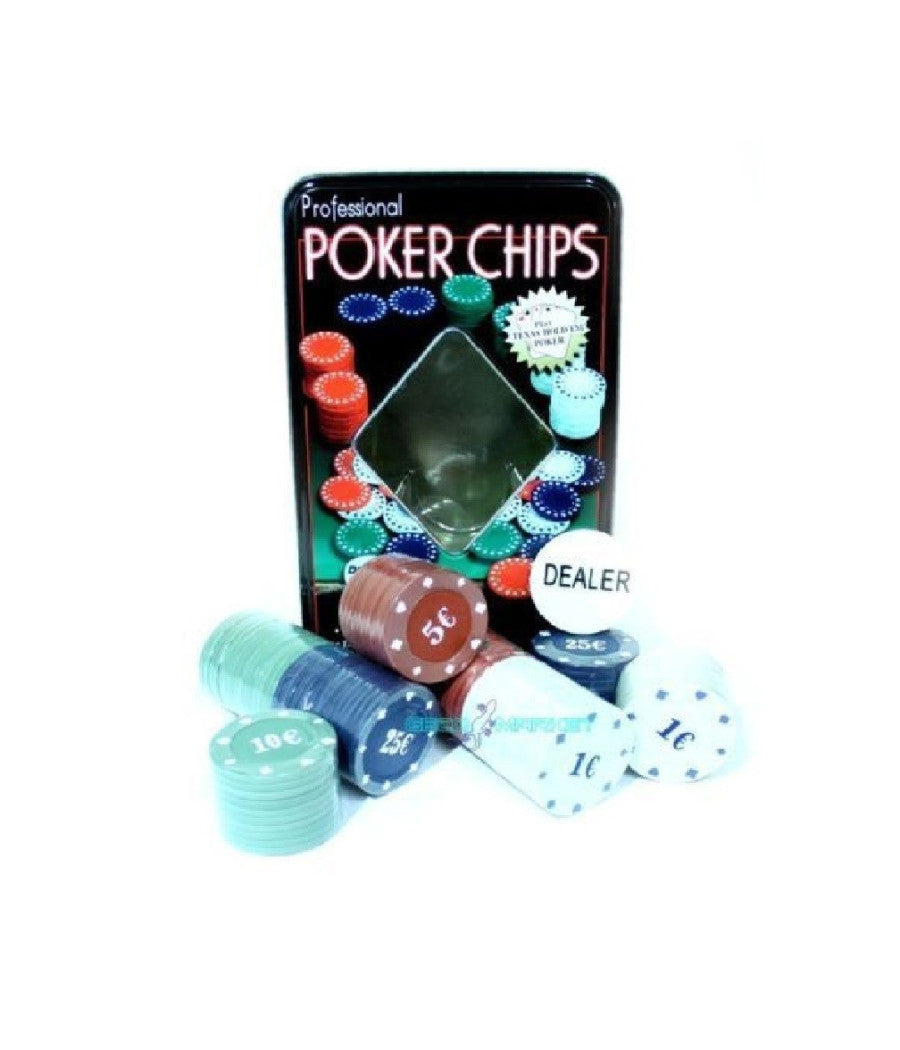 Set Poker Chips Professioale 100 Fishes Fiches Dakota Texas Holdem 100 Chips         