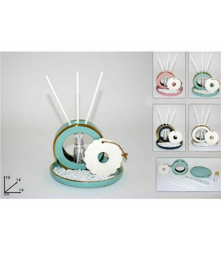 Set Profumatore D'ambiente Cerchio Con Bastoncini Idea Regalo 4 Colori Cm001434         
