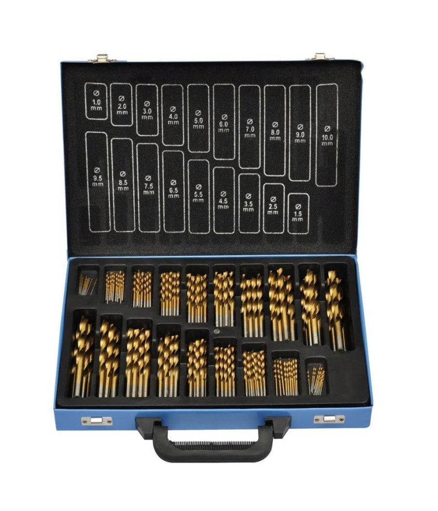 Set Punte Trapano 170pz Pezzi Titanio Hss Valigetta Metallo 1 10 Mm Ferro Legno         