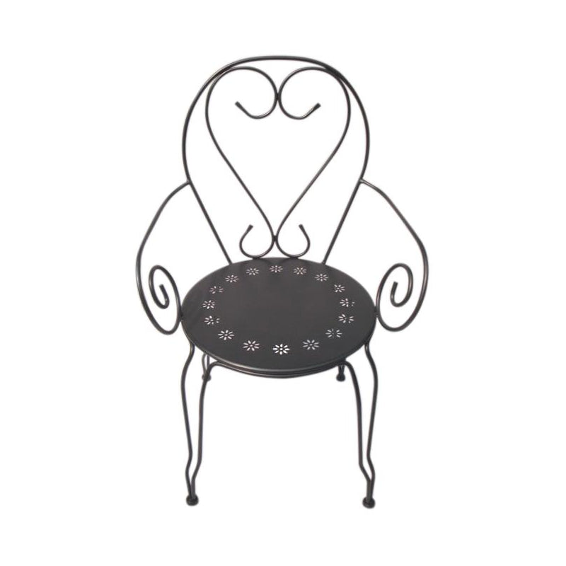 SET QUATTRO SEDIE FERRO BATTUTO CON BRACCIOLI GRIGIO SCURO CASACOLLECTION