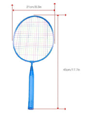 Set Racchetta Badminton Palla Leghe Nylon Per Bambini Giocattoli All'aperto Blu         