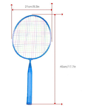 Set Racchetta Badminton Palla Leghe Nylon Per Bambini Giocattoli All'aperto Blu         
