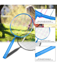 Set Racchetta Badminton Palla Leghe Nylon Per Bambini Giocattoli All'aperto Blu         