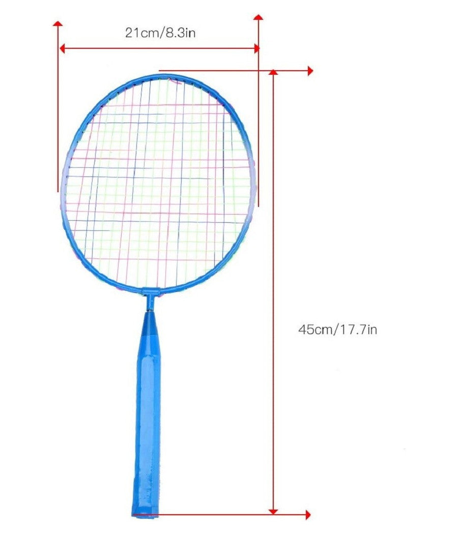 Set Racchetta Badminton Palla Leghe Nylon Per Bambini Giocattoli All'aperto Blu         