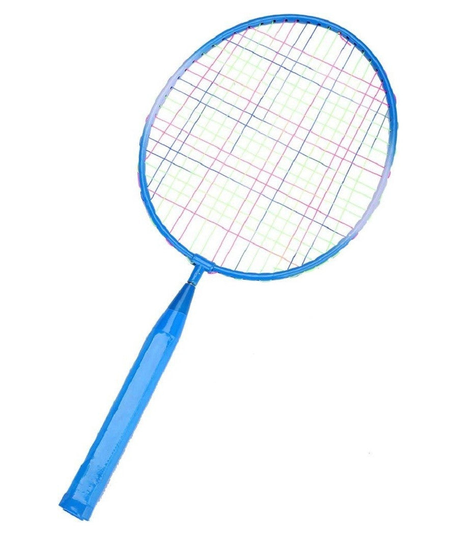 Set Racchetta Badminton Palla Leghe Nylon Per Bambini Giocattoli All'aperto Blu         