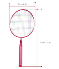Set Racchetta Badminton Palla Leghe Nylon Per Bambini Giocattoli All'aperto Rosa         
