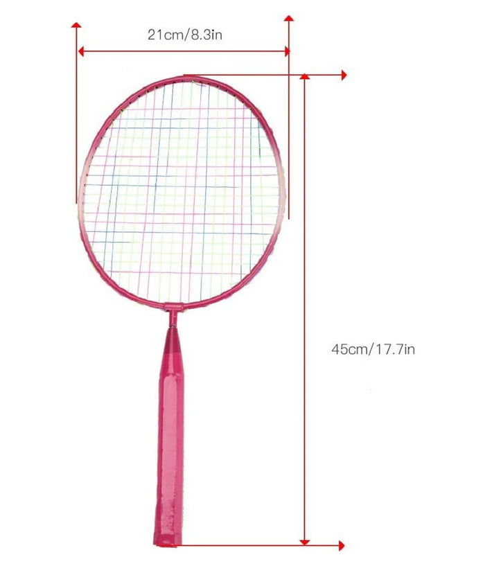 Set Racchetta Badminton Palla Leghe Nylon Per Bambini Giocattoli All'aperto Rosa         