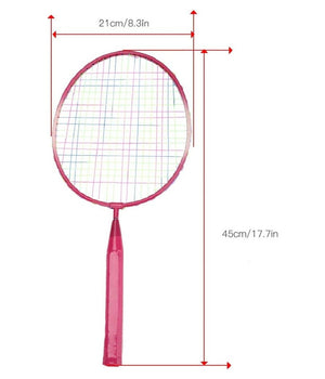 Set Racchetta Badminton Palla Leghe Nylon Per Bambini Giocattoli All'aperto Rosa         