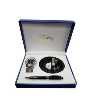 Set Regalo Per Uomo Orologio Cintura Penna In Cofanetto Elegante         
