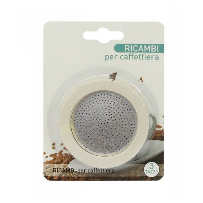 Trade Shop - Set Ricambi Guarnizione Gomma Filtro Per Caffettiera Moka Caffè Da 3 Tazze 53326 -