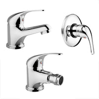Set rubinetti lavabo bidet e incasso doccia serie Italia