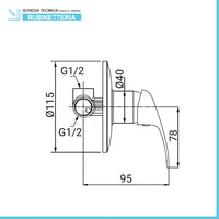 Set rubinetti lavabo bidet e incasso doccia serie Italia