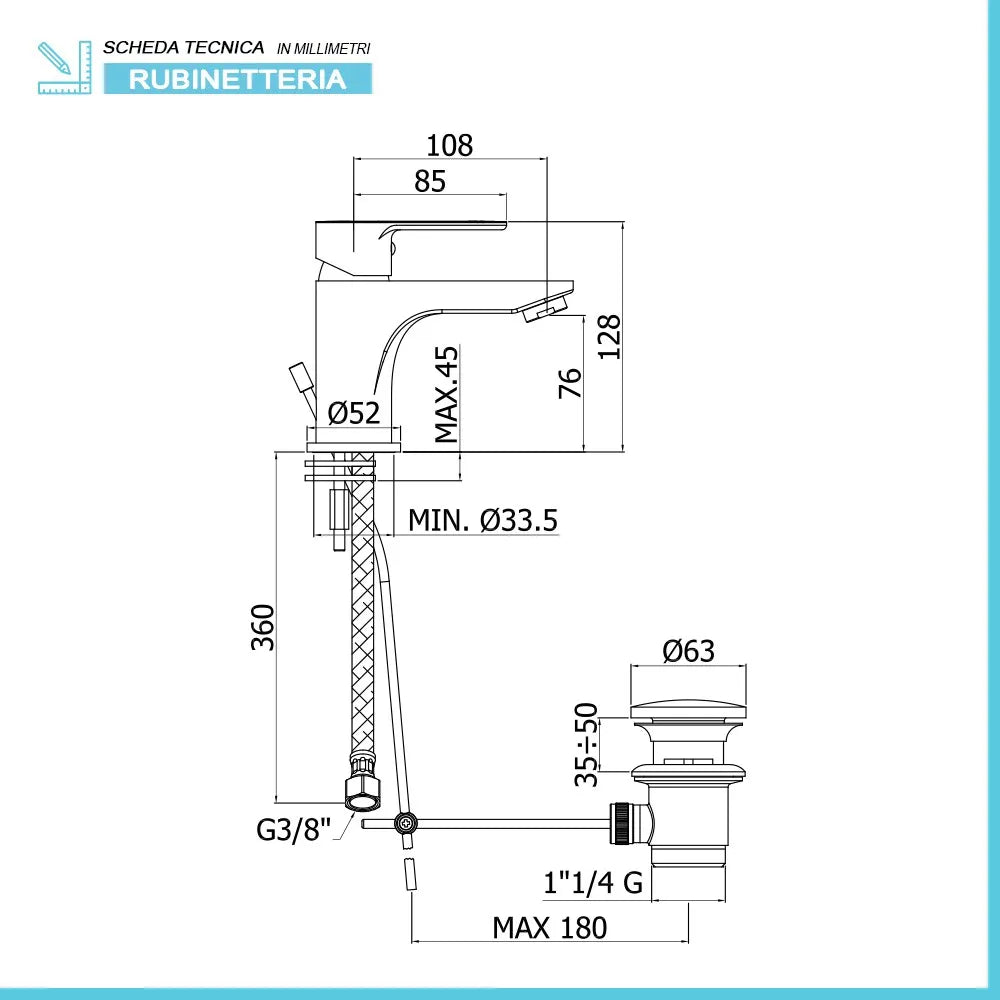 Set rubinetti Paffoni Blu lavabo bidet e doccia incasso con deviatore