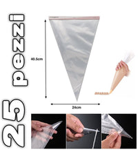 Set Saccapoche Usa E Getta Monouso Sacca Pasticcere Sac A Poche Cake Design 40cm         