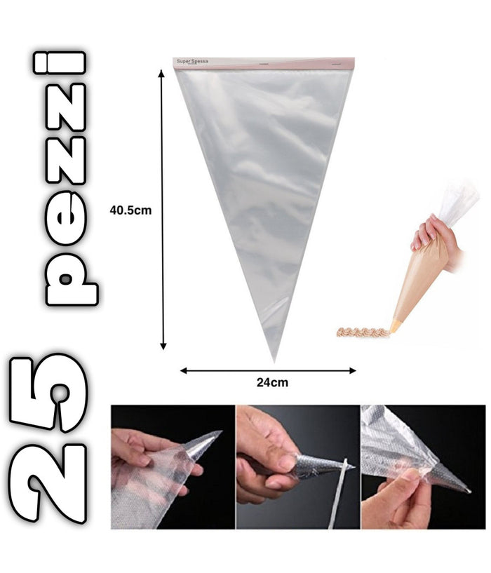 Set Saccapoche Usa E Getta Monouso Sacca Pasticcere Sac A Poche Cake Design 40cm         