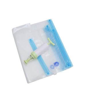 Set Sacchetti Zip Sottovuoto Con Pompa A Mano 2 Clip Chiudi Buste Sigilla Chiudi         