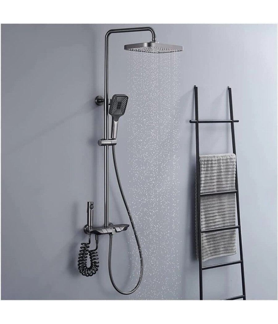 Set Saliscendi Bagno Colonna Doccia Miscelatore Rubinetto Soffione Doccetta Bidet 87346         