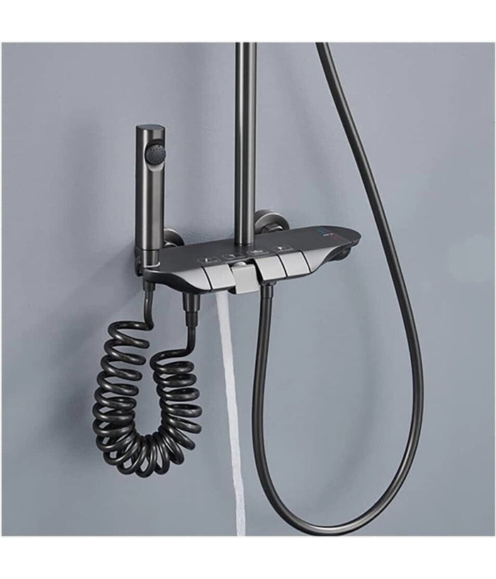 Set Saliscendi Bagno Colonna Doccia Miscelatore Rubinetto Soffione Doccetta Bidet 87346         