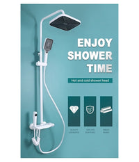 Set Saliscendi Bagno Colonna Doccia Rubinetto Soffione Doccetta Bidet Bianco 87345         