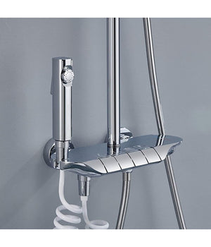 Set Saliscendi Bagno Colonna Doccia Rubinetto Soffione Doccetta Bidet Cromato 87343         