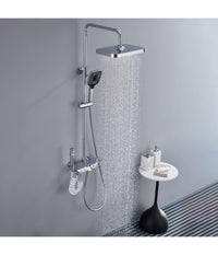 Set Saliscendi Bagno Colonna Doccia Rubinetto Soffione Doccetta Bidet Cromato 87343         