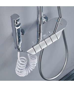 Set Saliscendi Bagno Colonna Doccia Rubinetto Soffione Doccetta Bidet Cromato 87343         