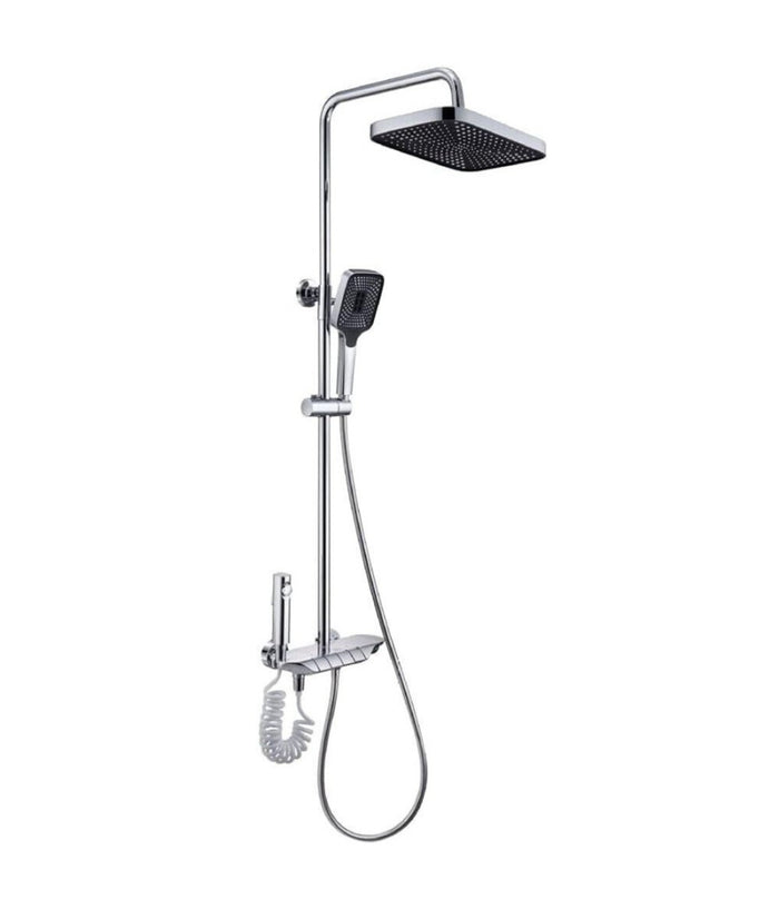 Set Saliscendi Bagno Colonna Doccia Rubinetto Soffione Doccetta Bidet Cromato 87343         