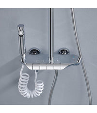 Set Saliscendi Bagno Colonna Doccia Rubinetto Soffione Doccetta Bidet Cromato 87343         