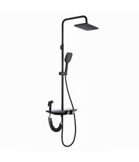 Set Saliscendi Colonna Doccia Bagno Soffione Doccetta Bidet Rubinetto Nero 87342         