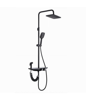 Set Saliscendi Colonna Doccia Bagno Soffione Doccetta Bidet Rubinetto Nero 87342         