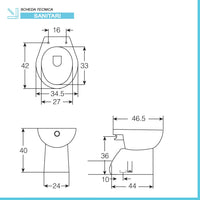 Set sanitari bagno in ceramica bianca lucida  Flora completo di sedile wc