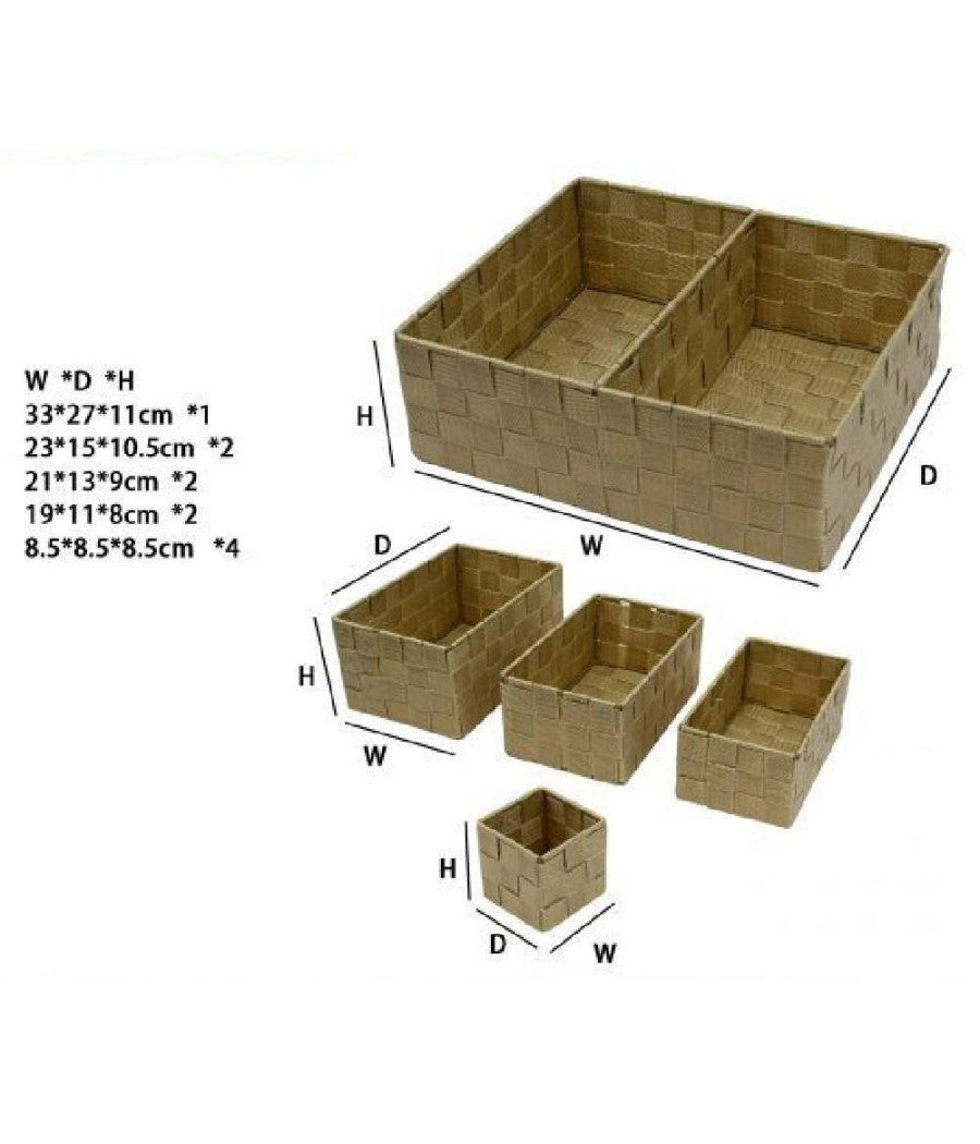 Set Scatole In Tessuto Porta Oggetti Organizer Da Bagno Armadi Scaffali 79155         