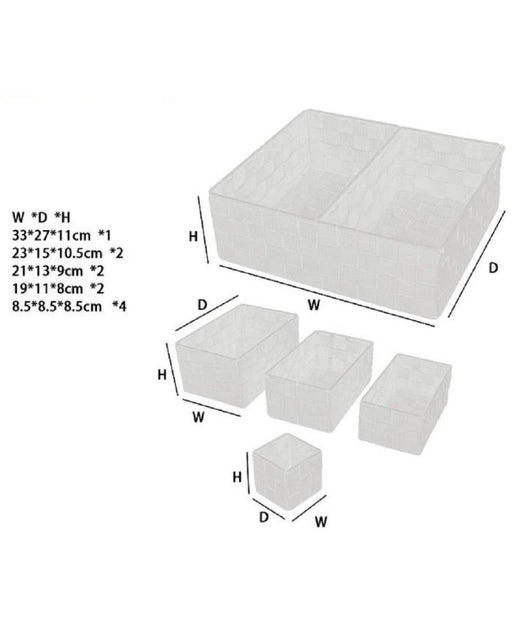 Set Scatole In Tessuto Porta Oggetti Organizer Per Bagno Armadio Scaffali 79153         